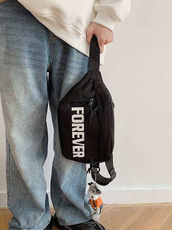 Geantă crossbody pentru bărbați | Exterior nylon, căptușeală poliester, stil street trend, utilizare zilnică, vară 2024