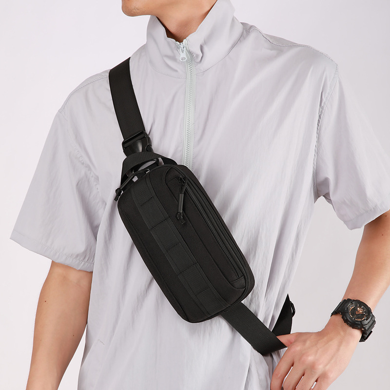 Muška crossbody torba za otvoreno i putovanja, Oxford tkanina, vodootporna, jednobojni uzorak, poliester podstava