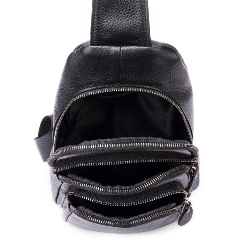 Marent Muška torbica od prave kože, tri sloja – crossbody, otporna na habanje, proširiva, jednobojna koža