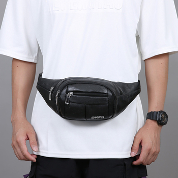 PU kožna muška torbica za struk, višenamjenska, otporna na habanje, crossbody stil, poslovni stil elitne klase, pretinac za 8-inčni prijenosnik, poliester podstava
