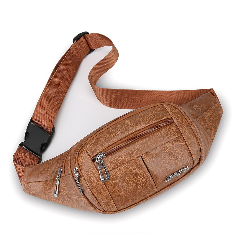 PU kožna muška torbica za struk, višenamjenska, otporna na habanje, crossbody stil, poslovni stil elitne klase, pretinac za 8-inčni prijenosnik, poliester podstava
