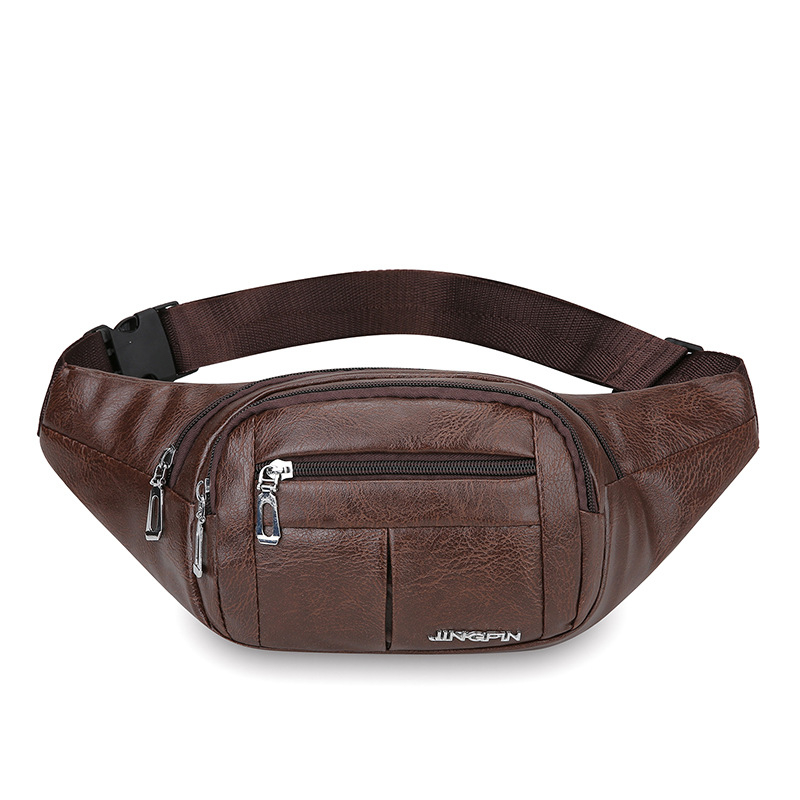 PU kožna muška torbica za struk, višenamjenska, otporna na habanje, crossbody stil, poslovni stil elitne klase, pretinac za 8-inčni prijenosnik, poliester podstava