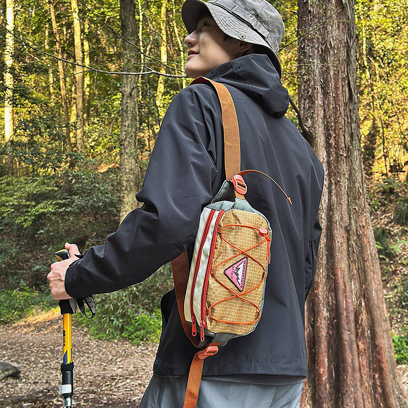 Gențiță de talie sport Oxford, impermeabilă, model geometric, căptușeală din poliester