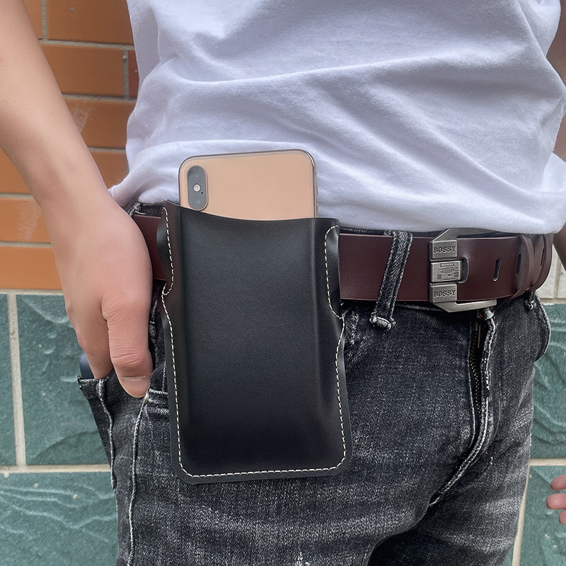 Мъжка поясна чанта за мобилен телефон, PU кожа, намаляване на натоварването, PU подплата, градски семпъл стил