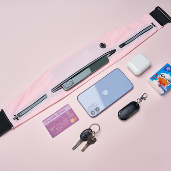 Borsetă de talie pentru alergare, unisex, impermeabilă și ultraușoară, cu protecție anti-furt și siguranță reflectorizantă noaptea; exterior poliester, căptușeală nylon