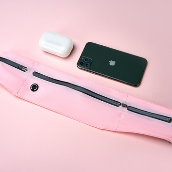 Borsetă de talie pentru alergare, unisex, impermeabilă și ultraușoară, cu protecție anti-furt și siguranță reflectorizantă noaptea; exterior poliester, căptușeală nylon