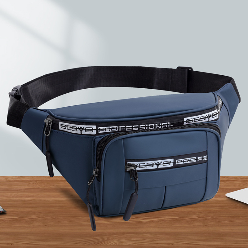 Muška pojasna torba za posao: filmom premazani materijal, unisex stil, jednobojni dizajn, poliester podstava, kompatibilna s 8-inčnim laptopom, prilagodljiva