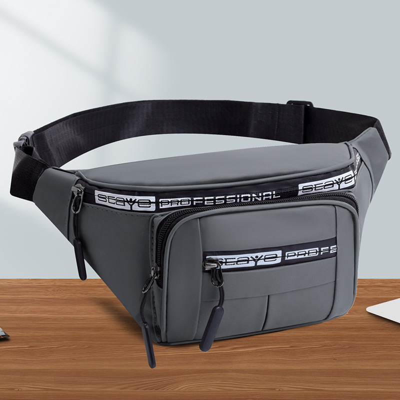 Muška pojasna torba za posao: filmom premazani materijal, unisex stil, jednobojni dizajn, poliester podstava, kompatibilna s 8-inčnim laptopom, prilagodljiva