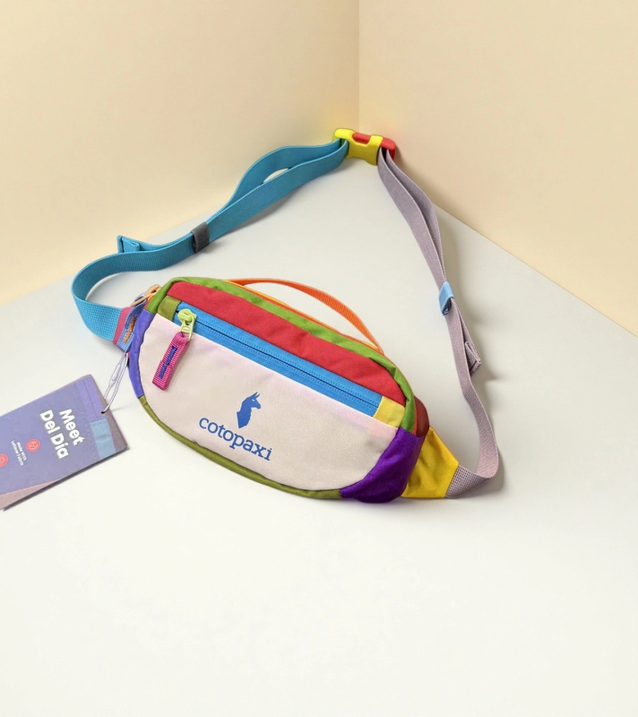 Posetă de talie pentru bărbați din nailon, 1.5L – respirabilă, ultra-ușoară, model cu litere, căptușeală din poliester