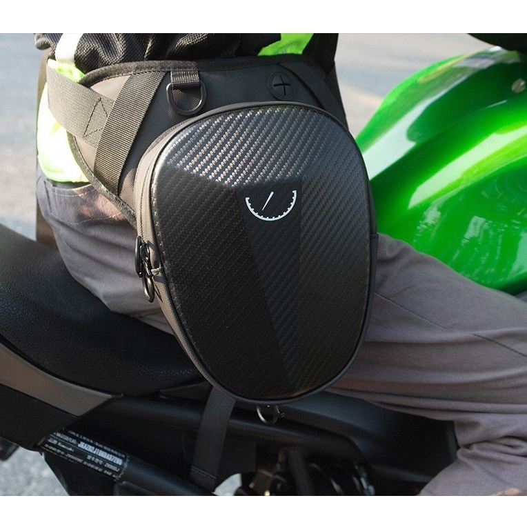 Muška leg torbica za vožnju motocikla, vodootporna crossbody torba s geometrijskim uzorkom, poliester podstava — Mountain Dragon