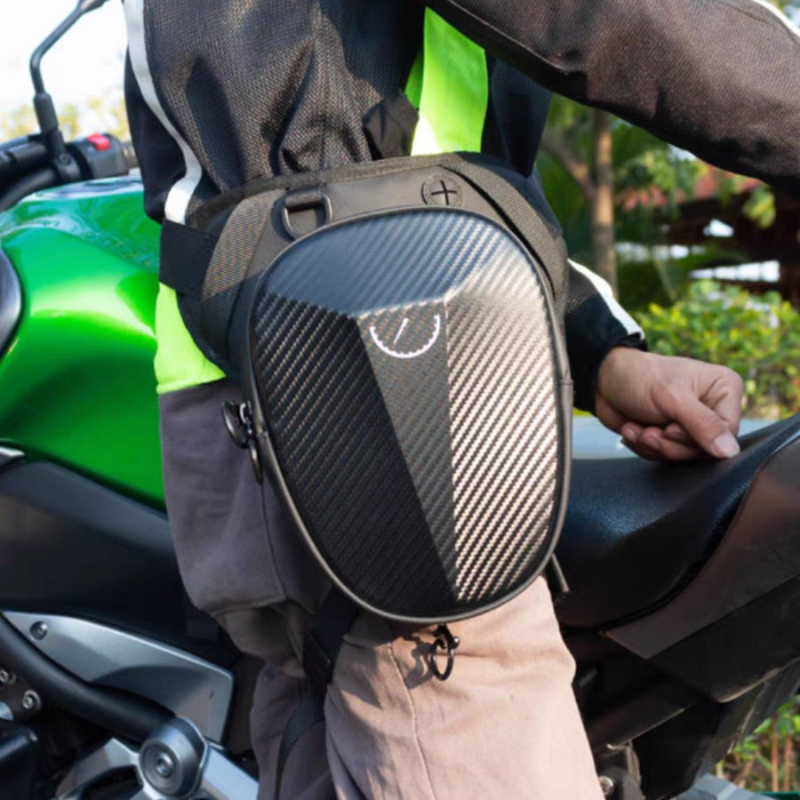 Muška leg torbica za vožnju motocikla, vodootporna crossbody torba s geometrijskim uzorkom, poliester podstava — Mountain Dragon