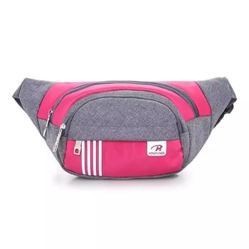 Sportska torbica za struk – platnena, prozračna, unisex, prugasti uzorak, podstava od najlona