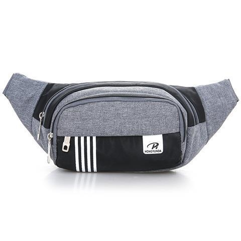 Sportska torbica za struk – platnena, prozračna, unisex, prugasti uzorak, podstava od najlona