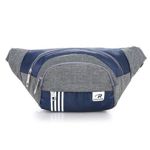 Sportska torbica za struk – platnena, prozračna, unisex, prugasti uzorak, podstava od najlona