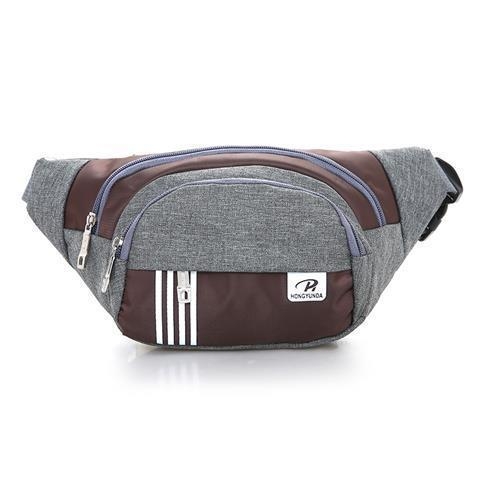 Sportska torbica za struk – platnena, prozračna, unisex, prugasti uzorak, podstava od najlona