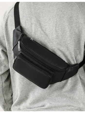 Muška pojasna torba od kože prvog sloja – vodootporna, otporna na habanje, proširiva, s velikom kapacitetom