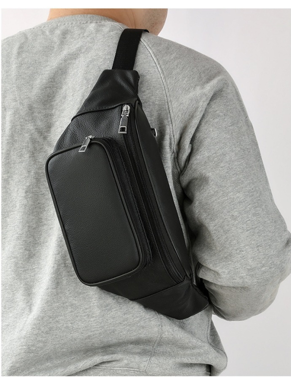 Muška pojasna torba od kože prvog sloja – vodootporna, otporna na habanje, proširiva, s velikom kapacitetom