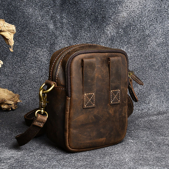 Muška torba oko struka od prave kože, retro stil, koža prvog sloja tele, otporna na habanje, poliester unutrašnjost
