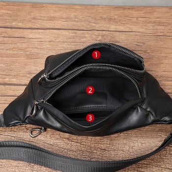 Genți de talie pentru bărbați JD310 - Piele naturală, Primul strat de piele de vițel, Anti-furt, Călătorii de recreere