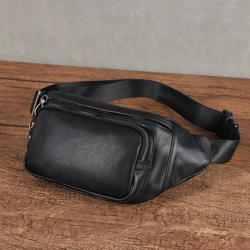 Genți de talie pentru bărbați JD310 - Piele naturală, Primul strat de piele de vițel, Anti-furt, Călătorii de recreere