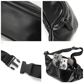 Férfi deréktáska - PU bőr, vízálló, üzleti utazási stílus, ETONWEAG márka