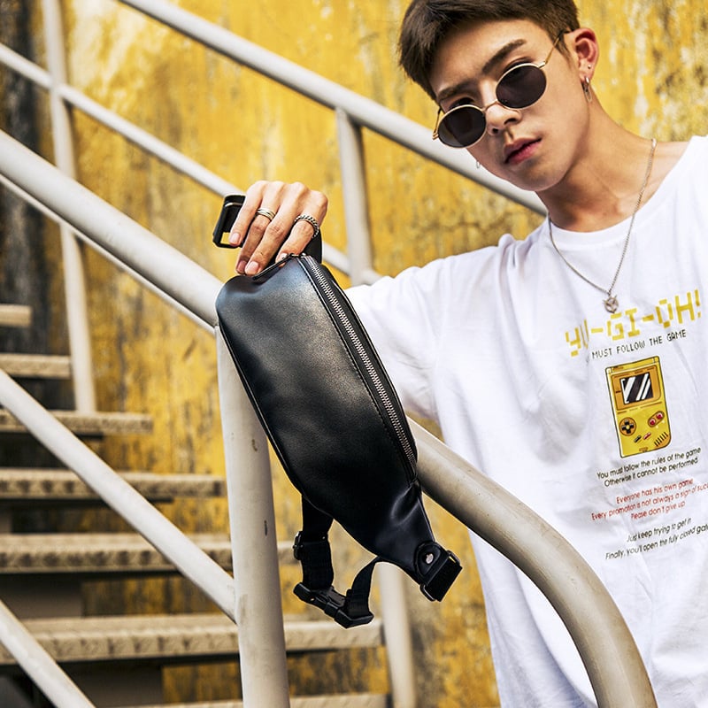 Férfi deréktáska - PU bőr, vízálló, üzleti utazási stílus, ETONWEAG márka