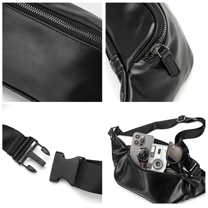 Férfi deréktáska - PU bőr, vízálló, üzleti utazási stílus, ETONWEAG márka