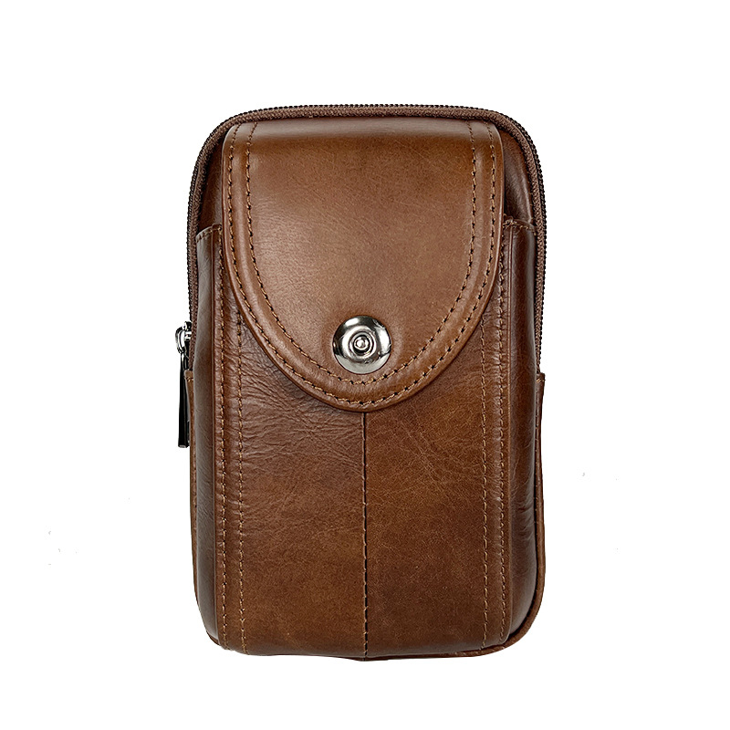 Férfi bőröv telefon-táska – üzleti stílus, kopásálló, belső poliészter-pamut bélés