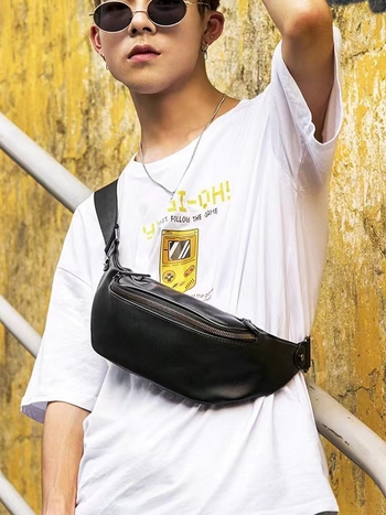 Muška PU ultra lagana crossbody torbica za struk sa izolacijom i proširivim kapacitetom, kompatibilna s 8-inčnim laptopom