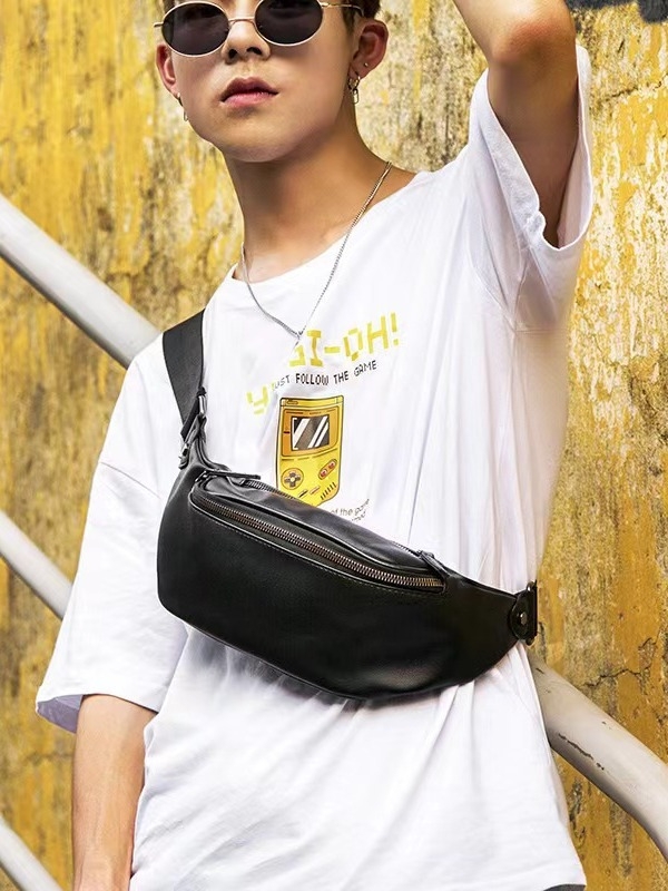 Muška PU ultra lagana crossbody torbica za struk sa izolacijom i proširivim kapacitetom, kompatibilna s 8-inčnim laptopom
