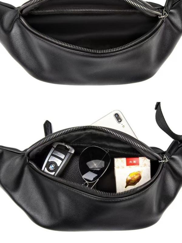 Muška PU ultra lagana crossbody torbica za struk sa izolacijom i proširivim kapacitetom, kompatibilna s 8-inčnim laptopom