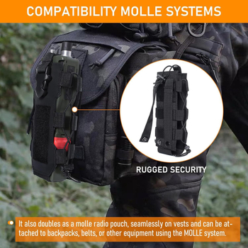 Ζώνη ώμου για μπουκάλι νερού με MOLLE — ρυθμιζόμενος τακτικός ιμάντας, ύφασμα Oxford, ανθεκτικό στη φθορά, για ορειβασία και ποδηλασία