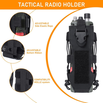 Ζώνη ώμου για μπουκάλι νερού με MOLLE — ρυθμιζόμενος τακτικός ιμάντας, ύφασμα Oxford, ανθεκτικό στη φθορά, για ορειβασία και ποδηλασία