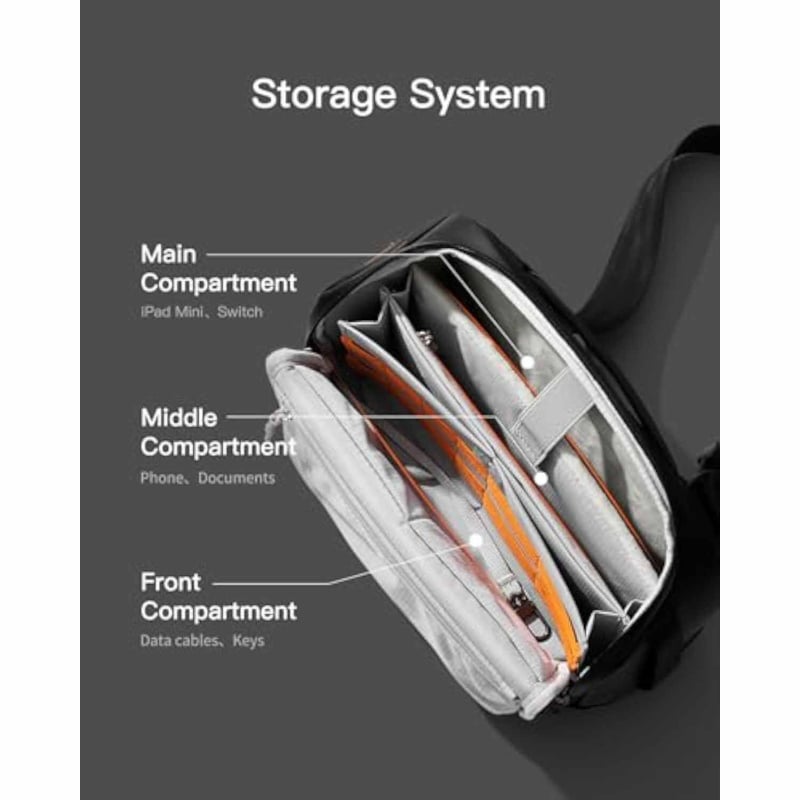 Muška vodootporna crossbody torba za svakodnevnu upotrebu, poliester materijal, podstava poliester, kompatibilna s prijenosnim računalom