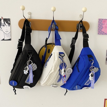 Torba preko tijela u japanskom stilu, najlon, zatvarač, unutarnji džep za ID, trodimenzionalni vanjski dizajn, pogodna za slobodno vrijeme