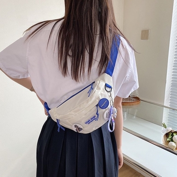 Torba preko tijela u japanskom stilu, najlon, zatvarač, unutarnji džep za ID, trodimenzionalni vanjski dizajn, pogodna za slobodno vrijeme