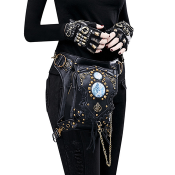 Steampunk lančana torba za rame s poklopcem, PU materijal; vertikalni kvadratni oblik; unutarnji džepovi: zip, džep za telefon, džep za ID; dvostruka naramenica