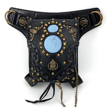 Steampunk lančana torba za rame s poklopcem, PU materijal; vertikalni kvadratni oblik; unutarnji džepovi: zip, džep za telefon, džep za ID; dvostruka naramenica