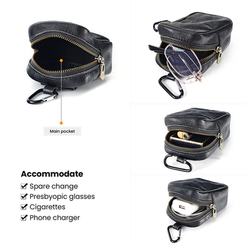 Muška waist bag od prave kože, ulični stil, otporan na habanje, DUJIANG/solo