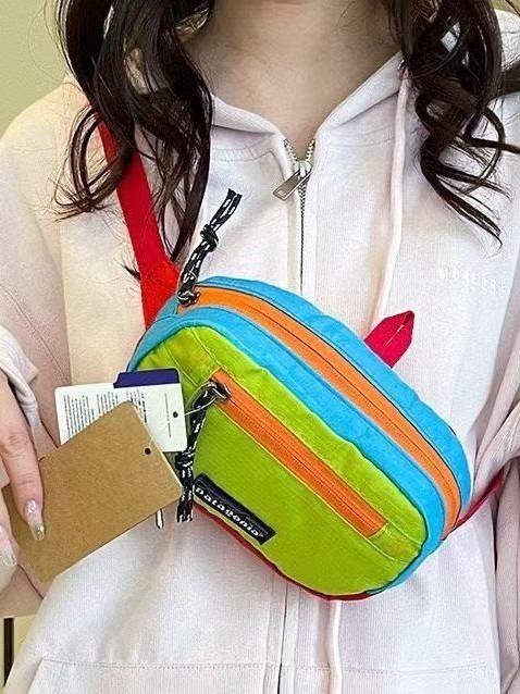 Najlonska pojasna torba za muškarce, unisex stil, prozračna, vodootporna, ultralaka, geometrijski uzorak, podstava od poliester