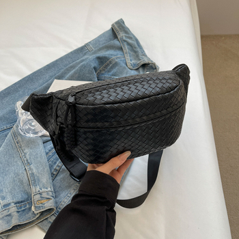 Τσάντα μέσης PU, street trend και ρετρό στυλ, Άνοιξη 2024, πολυεστερική επένδυση, κλείσιμο με φερμουάρ