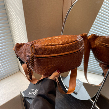 Τσάντα μέσης PU, street trend και ρετρό στυλ, Άνοιξη 2024, πολυεστερική επένδυση, κλείσιμο με φερμουάρ