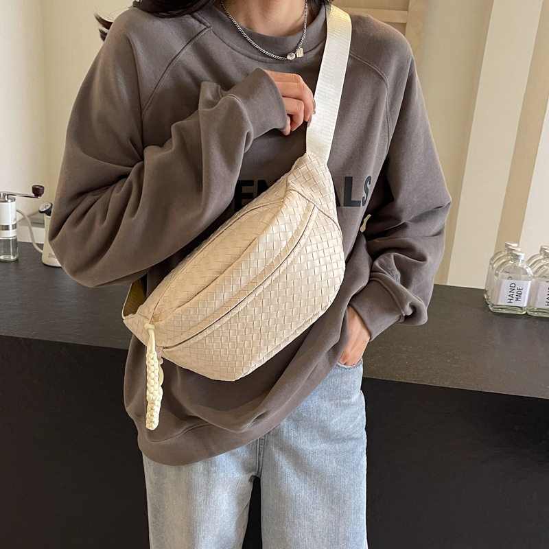 Τσάντα μέσης PU, street trend και ρετρό στυλ, Άνοιξη 2024, πολυεστερική επένδυση, κλείσιμο με φερμουάρ