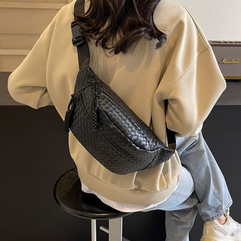 Τσάντα μέσης PU, street trend και ρετρό στυλ, Άνοιξη 2024, πολυεστερική επένδυση, κλείσιμο με φερμουάρ