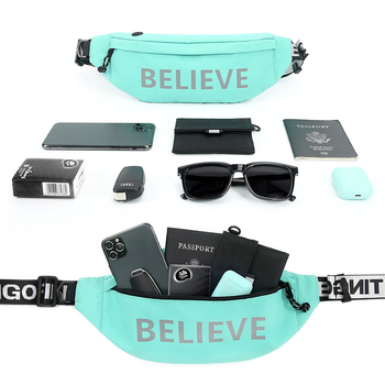 Geantă de talie sport Weiqiang pentru bărbați și femei, nylon, impermeabil, rezistentă, pentru activități în aer liber, capacitate mare