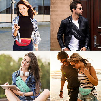 Geantă de talie sport Weiqiang pentru bărbați și femei, nylon, impermeabil, rezistentă, pentru activități în aer liber, capacitate mare