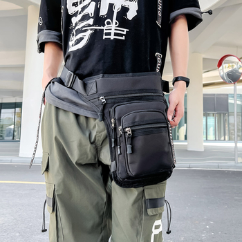 Mengsi Wei Geantă de talie pentru bărbați – Nailon, impermeabil, Geantă de depozitare pentru călătorii