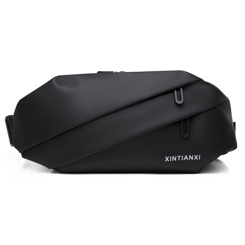 Geantă de piept pentru bărbați – impermeabil, material Oxford, căptușeală din poliester, imprimeu solid, pentru utilizare zilnică