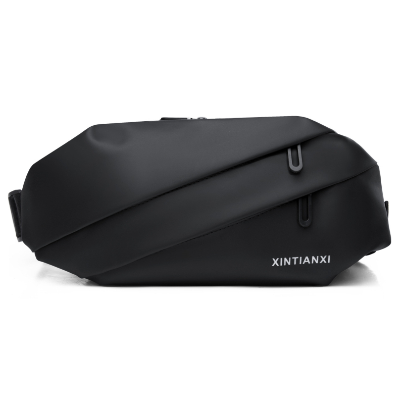 Geantă de piept pentru bărbați – impermeabil, material Oxford, căptușeală din poliester, imprimeu solid, pentru utilizare zilnică