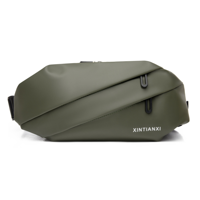 Geantă de piept pentru bărbați – impermeabil, material Oxford, căptușeală din poliester, imprimeu solid, pentru utilizare zilnică